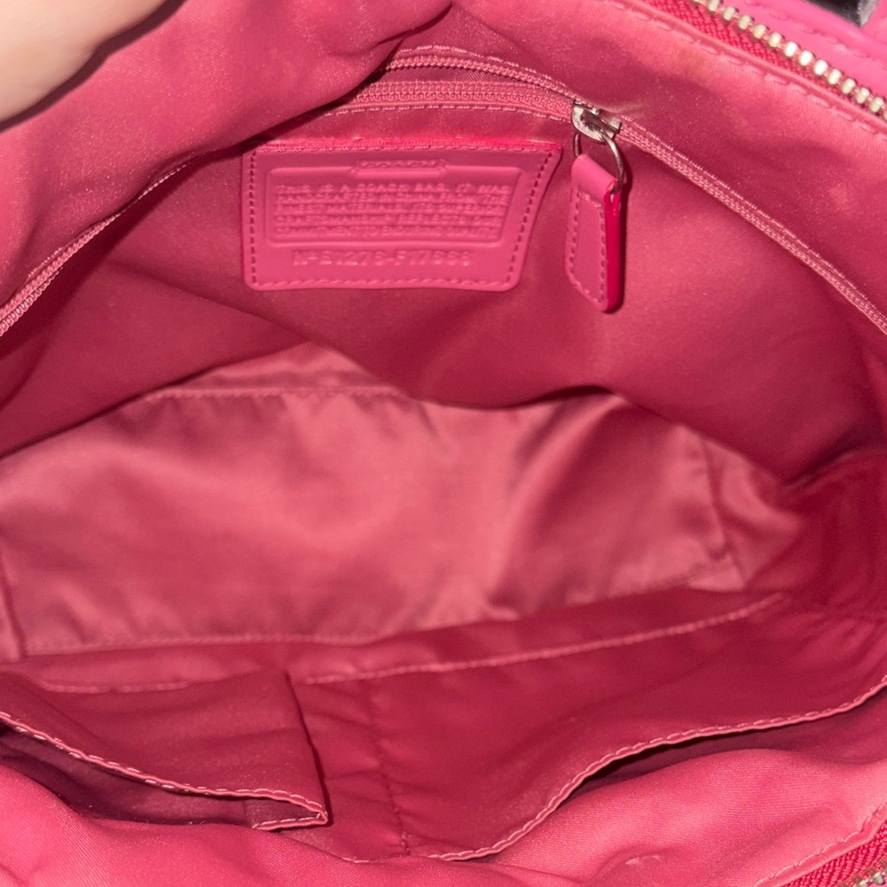 Coach Y2K Fuchsia Quilted Nylon Monogram Tote Bag - Picture 9 of 16